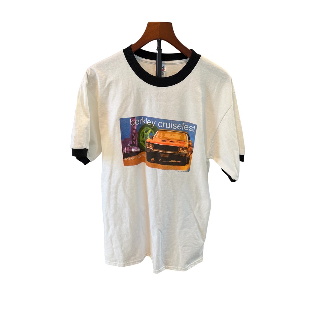 Anvil Berkley MI Detroit Area CruiseFest 2008 Graphic T-Shirt Men's Ringer Tee L